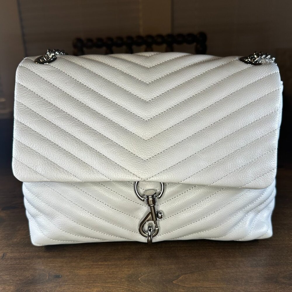 Rebecca Minkoff Gray Quilted Leather Flap Shoulder Bag w/Silver Hardware & Bag - Picture 2 of 15
